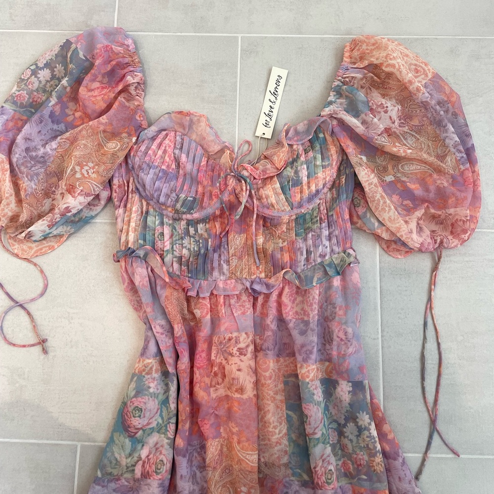 For love & lemons Odessa midi puff sleeve dress - Picture 7 of 9